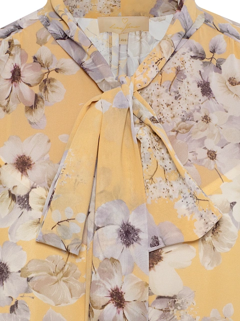 Желтое платье-миди с цветочным принтом, 5