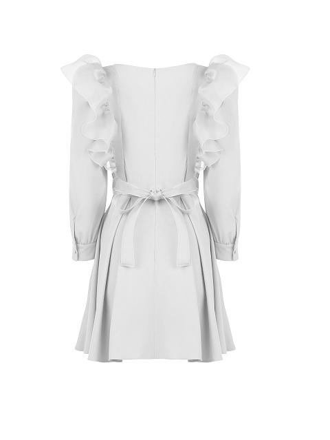 Белое платье-мини с фартуком в комплекте, 2