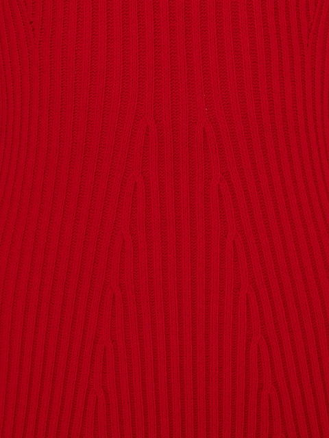 Красное вязаное платье-миди с круглым вырезом, 3 Красное вязаное платье-миди с круглым вырезом, 3