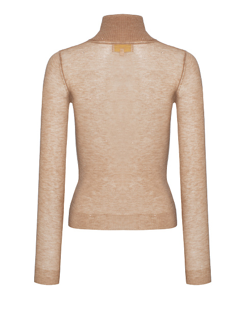 Бежевая полупрозрачная водолазка из шерсти мериноса, 2