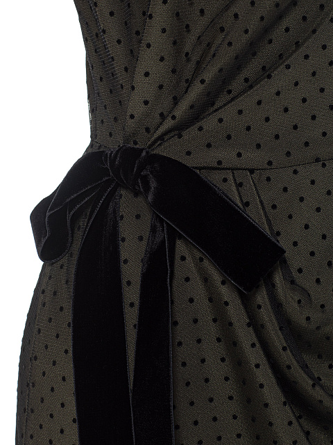 Платье-мини цвета хаки в горошек, 3