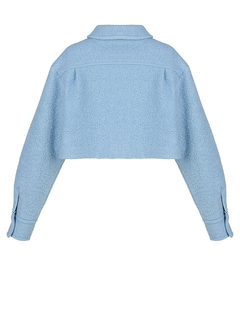 Укороченная куртка-рубашка из голубого букле, 2