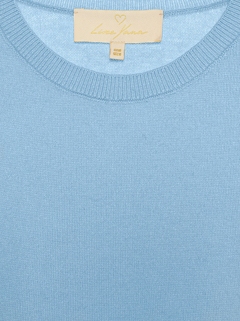 Голубой джемпер из ангоры с короткими рукавами, 3