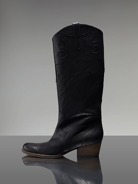 Черные казаки из винтажной кожи, 5