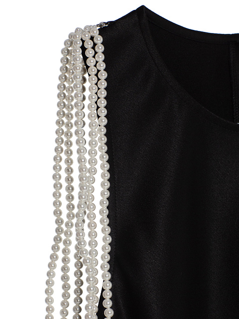 Черное платье-макси с жемчужными нитями, 3 Черное платье-макси с жемчужными нитями, 3