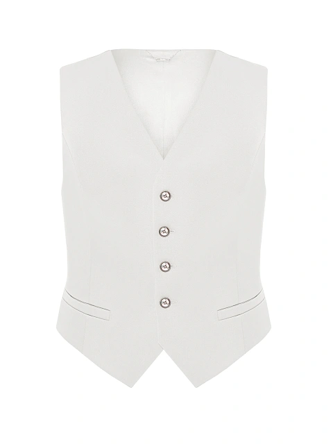 Белый костюм-тройка из шерсти, 4