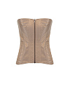 Корсет из бежевой тафты, на молнии по полочке, с отстрочкой