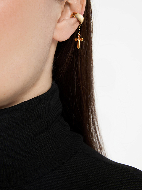 Кафф из желтого золота с подвеской в виде креста, 2 Кафф из желтого золота с подвеской в виде креста, 2