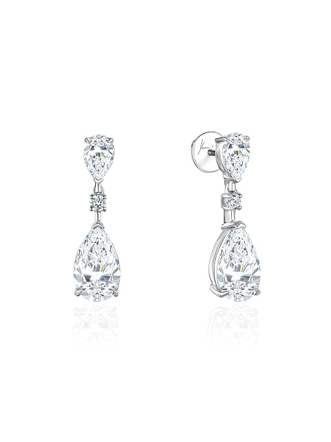 Серьги из белого золота с бриллиантами LG, 1