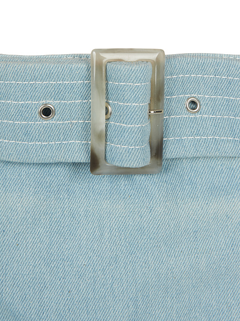 Голубая юбка-миди из денима с поясом, 4 Голубая юбка-миди из денима с поясом, 4