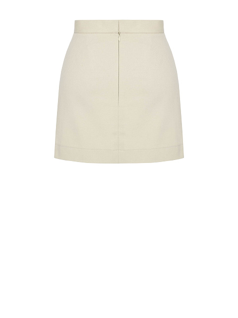 Светло-бежевая юбка-мини из денима, 3