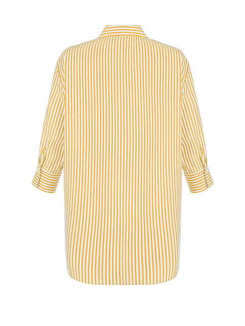 Хлопковый сет из белого бра и желтой рубашки в полоску, 5