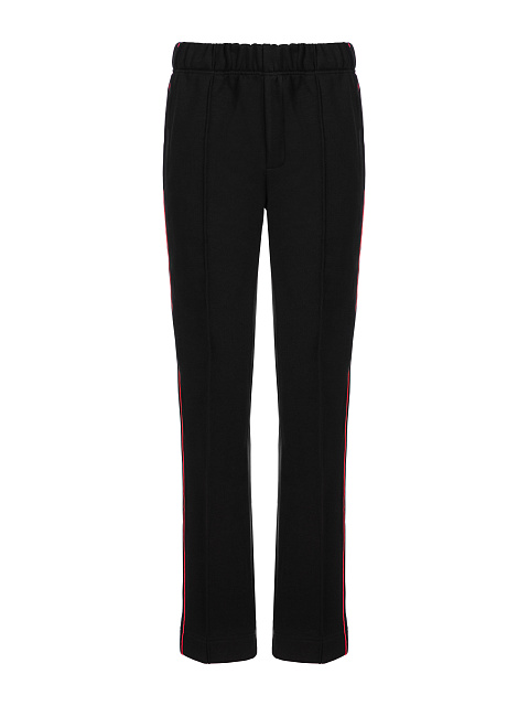 Черный костюм с укороченной толстовкой и розовой вышивкой в виде лилий, 3