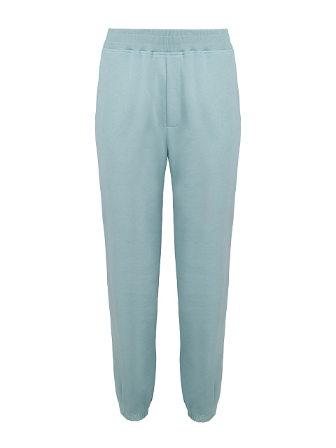 Голубой трикотажный костюм с укороченной толстовкой, 3