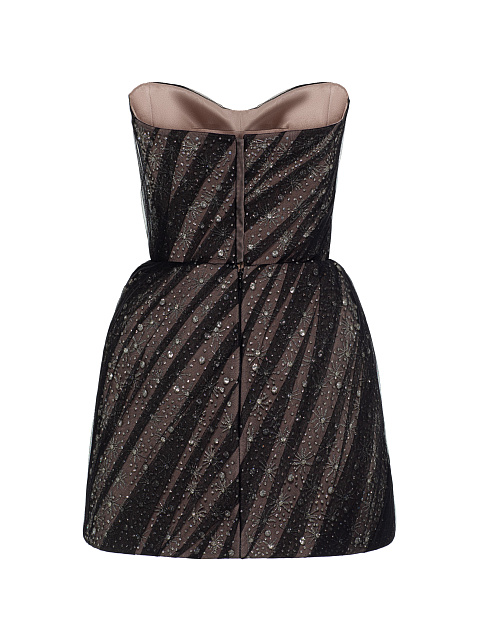 Черное платье-мини с кристаллами, 2
