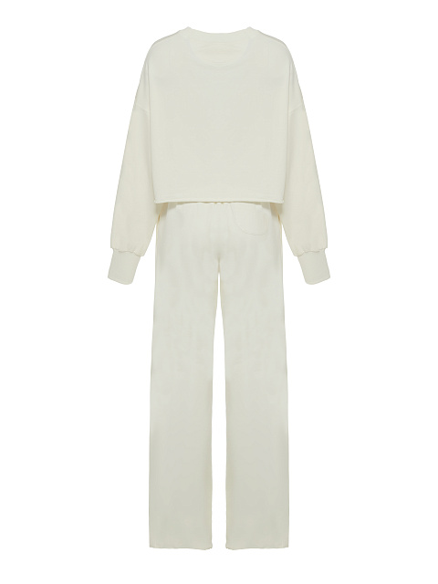 Белый трикотажный костюм Bad Girls Club с голубой вышивкой, 2