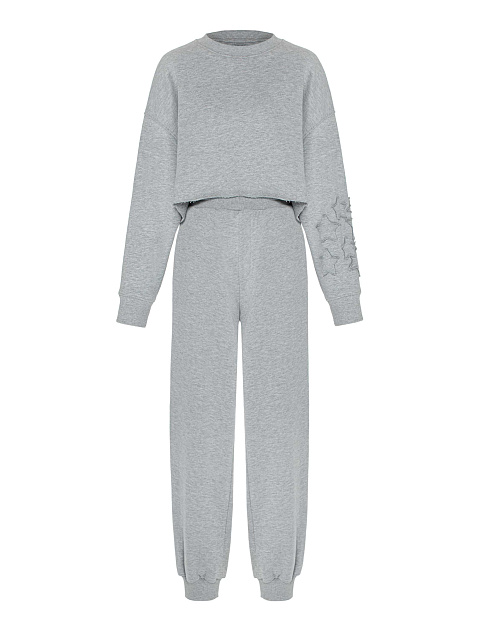Серый хлопковый костюм со звездами, 1 Серый хлопковый костюм со звездами, 1