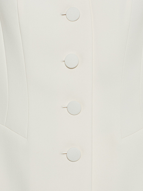 Молочный костюм-двойка из хлопка с брюками клеш, 4