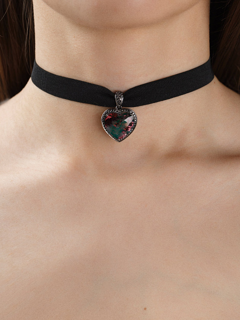 Кулон из черненого золота с гранатом и черными бриллиантами, 4 Кулон из черненого золота с гранатом и черными бриллиантами, 4