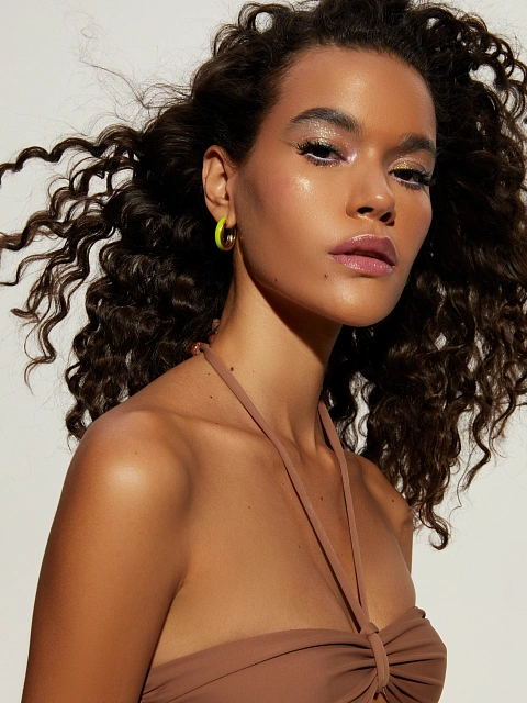 Хупсы из желтого золота с эмалью Lime Color, 3 Хупсы из желтого золота с эмалью Lime Color, 3