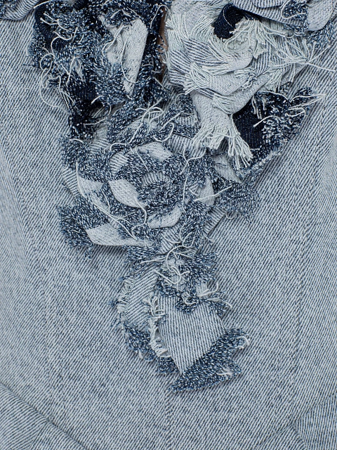 Голубое платье-мини из денима с розами, 3 Голубое платье-мини из денима с розами, 3