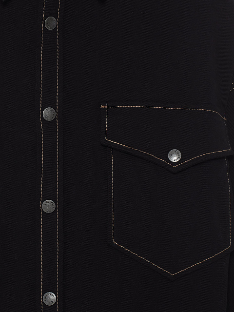 Черный хлопковый костюм с принтом на спине, 6