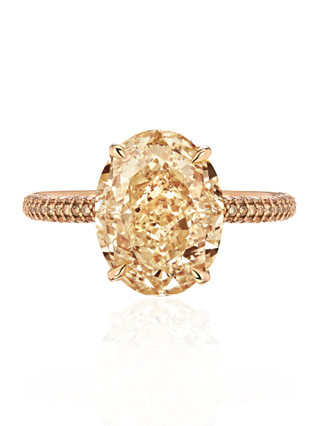 Кольцо из розового золота с коричневыми бриллиантами, 2