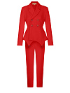 Алый брючный костюм со штрипками Алый брючный костюм со штрипками