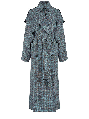 Двубортный тренч в клетку, 1