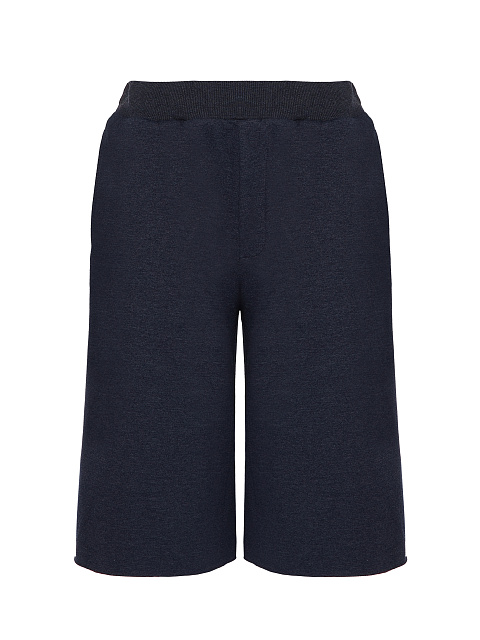 Темно-синий костюм с бермудами и белой вышивкой, 3