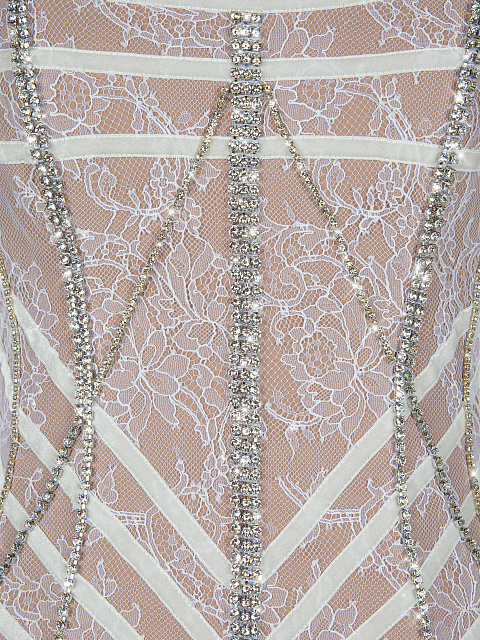 Белый топ из кружева со стразами, 3