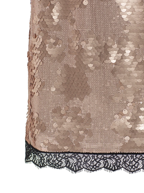 Розовое платье-мини в пайетках с кружевной отделкой, 3