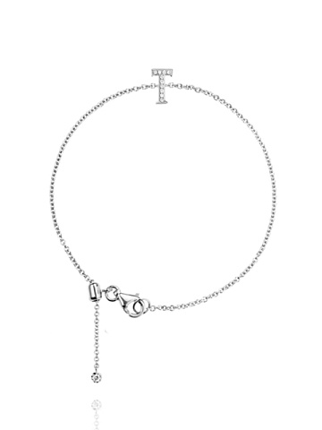 Браслет из белого золота и бриллиантов с буквой T, 1