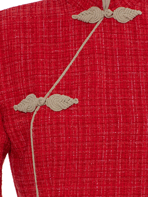 Красное платье-миди из твида, 3