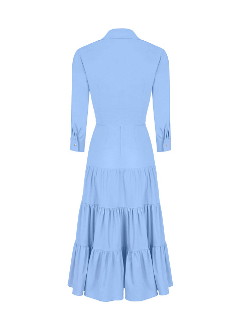 Голубой хлопковый костюм из сарафана и рубашки, 2 Голубой хлопковый костюм из сарафана и рубашки, 2