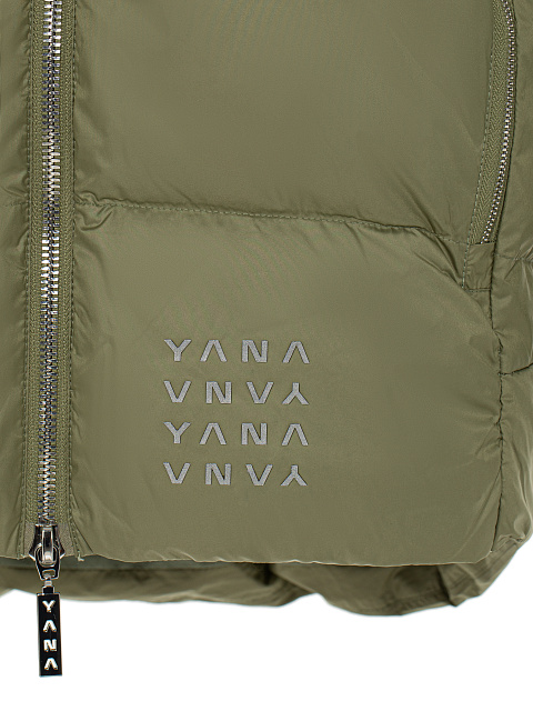 Зеленый унисекс пуховик с капюшоном, 4