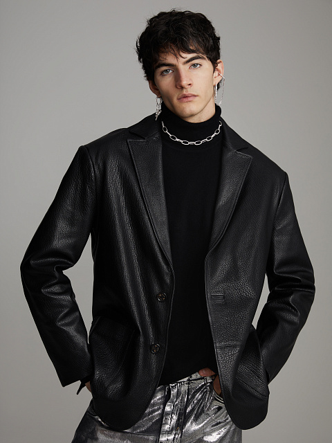 Мужской черный кашемировый свитер с высоким горлом, 7 Мужской черный кашемировый свитер с высоким горлом, 7