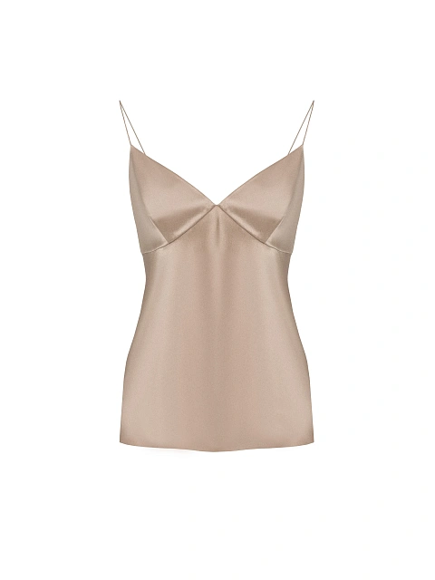 Бежевая блузка из кружева с объемными рукавами, 3