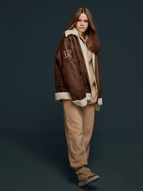 Коричневая дубленка из эко-меха, 12