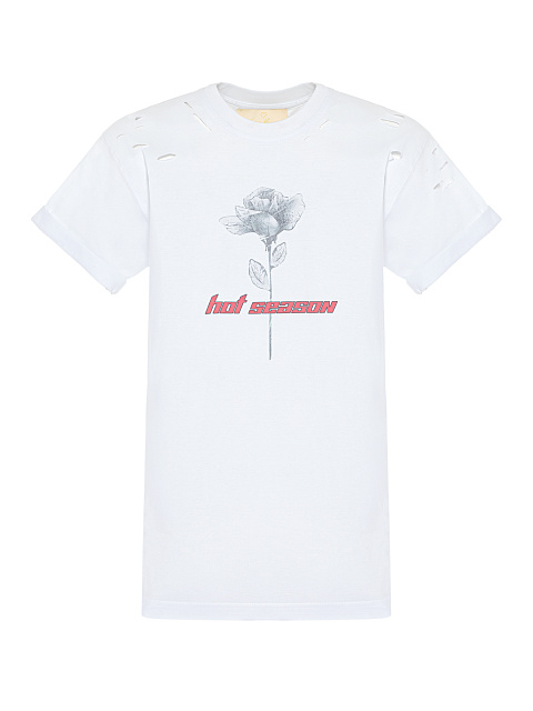 Белая хлопковая футболка Hot Season, 1 Белая хлопковая футболка Hot Season, 1