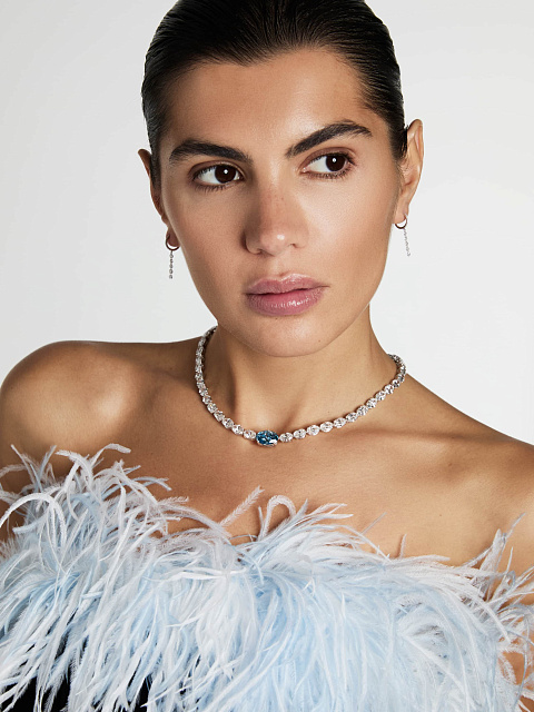 Хупсы из белого золота с бриллиантами, 3 Хупсы из белого золота с бриллиантами, 3