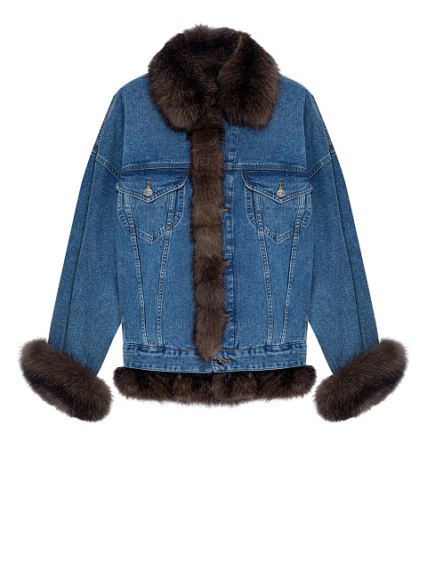 Синяя джинсовая куртка с подкладом из меха соболя, 3 Синяя джинсовая куртка с подкладом из меха соболя, 3