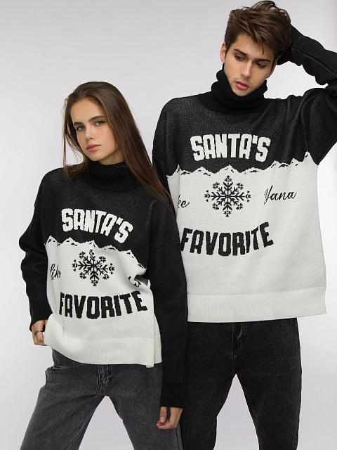 Черно-белый свитер Santa's Favorite, 5