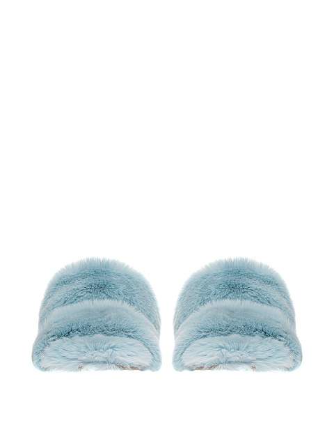 Голубые мюли из меха кролика, 2 Голубые мюли из меха кролика, 2