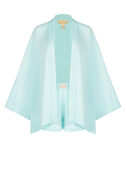 Мятный шифоновый комплект из накидки и шорт, 1