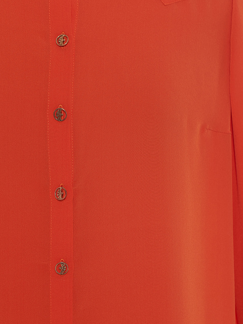 Оранжевая блузка из шелка с вышивкой, 3