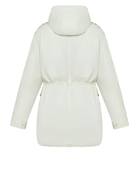 Молочная парка из плащевки с эко-мехом, 3