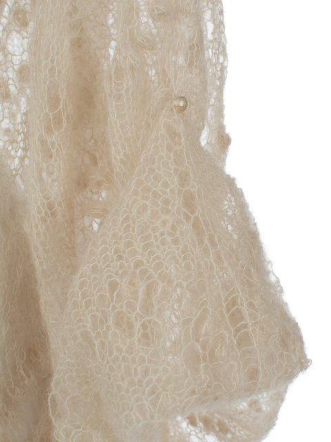 Бежевый вязаный кардиган из мохера и шелка, 4 Бежевый вязаный кардиган из мохера и шелка, 4