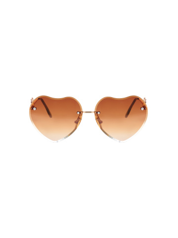 Солнцезащитные очки с градиентными коричневыми линзами в форме сердец, 2