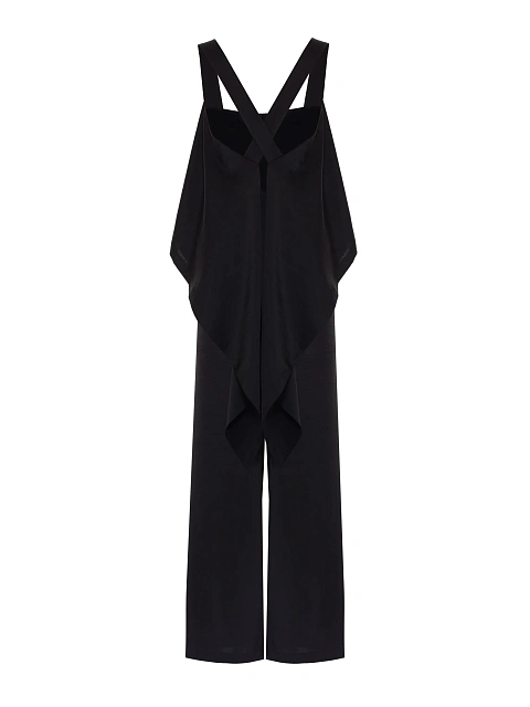 Черный атласный комплект из топа и брюк, 3 Черный атласный комплект из топа и брюк, 3